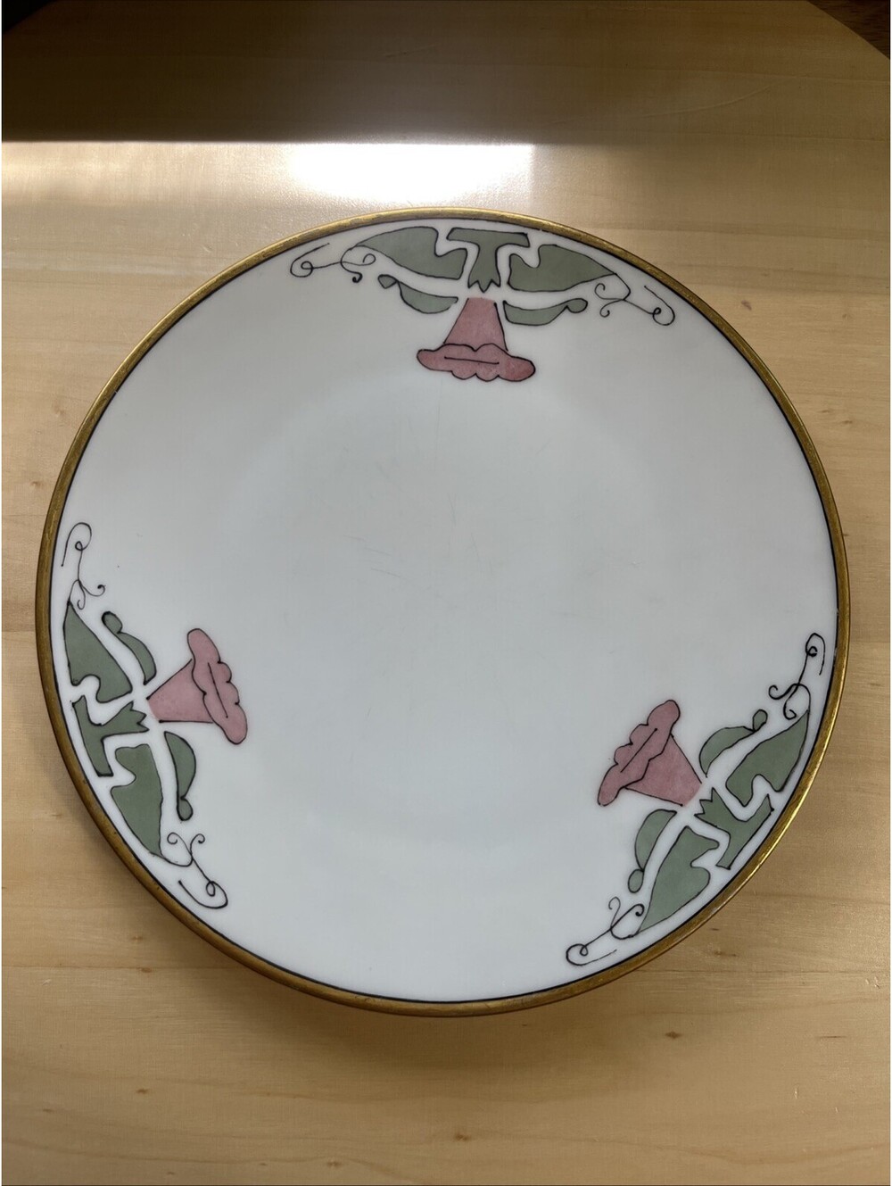 Antique Thomas Porcelain Bavaria Artist Signed 7.5 Plate Art Nouveau Deco